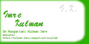 imre kulman business card